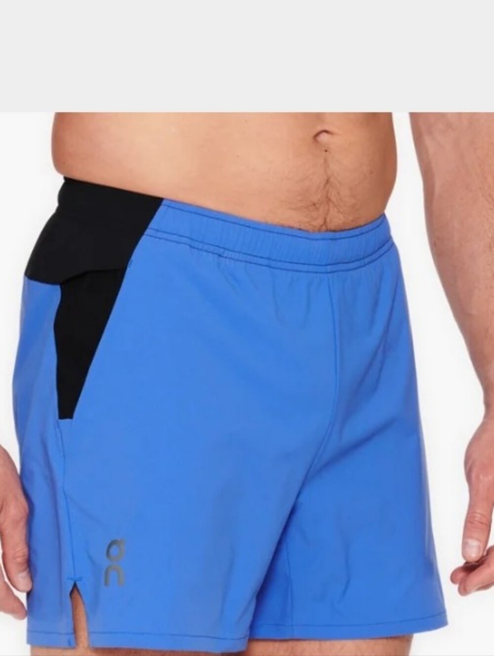 On Essential Shorts Blue Athletic Shorts with Black Accents